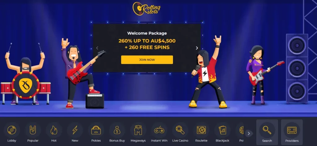 rolling slots casino website